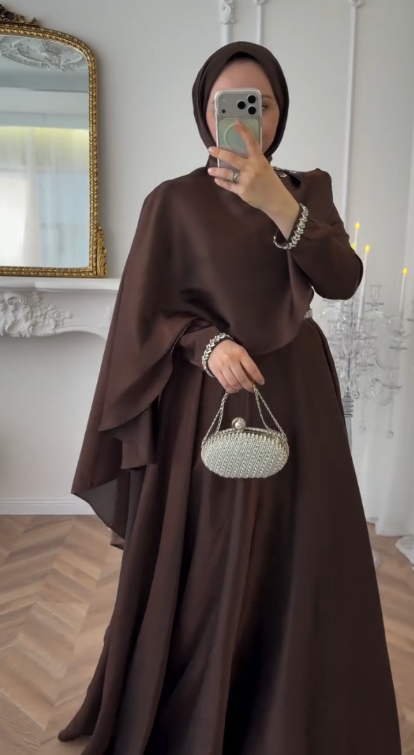 Cocoa Elegance Abaya by Leema, photo 3