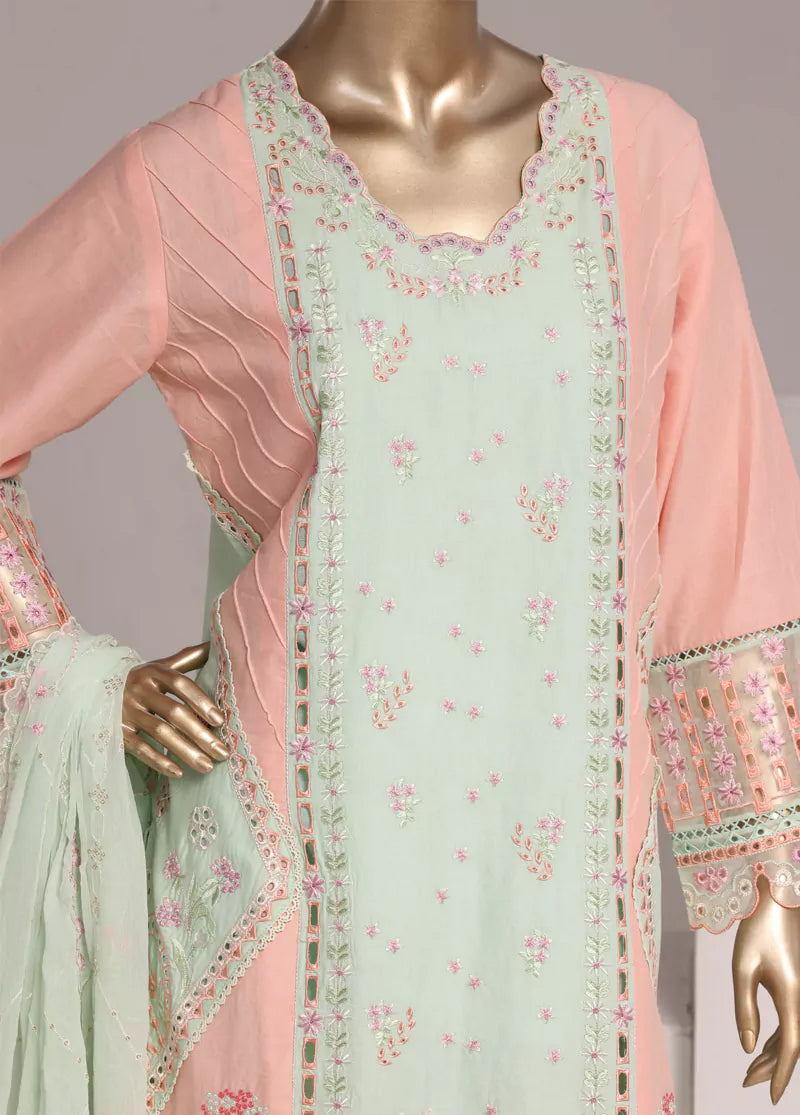 Embroidered Mint Green Lawn 3-Piece Stitched Suit by Bin Saeed, photo 2