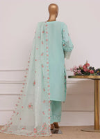 Embroidered Turquoise Lawn 3-Piece Stitched Suit by Bin Saeed, photo 2