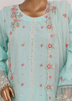 Embroidered Turquoise Lawn 3-Piece Stitched Suit by Bin Saeed, photo 4