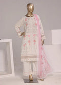 Embroidered White Lawn 3-Piece Stitched Suit by Bin Saeed