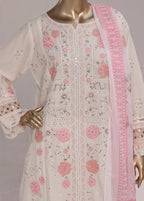 Embroidered White Lawn 3-Piece Stitched Suit by Bin Saeed, photo 2