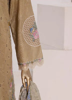 Embroidered Sand Brown Lawn 3-Piece Stitched Suit by Bin Saeed, photo 3