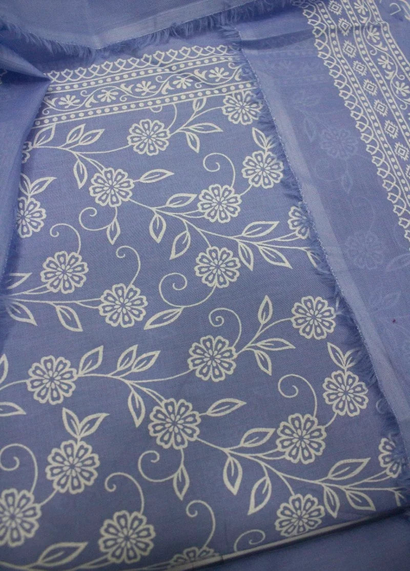 Digital Printed Lavender Cotton 3-Piece Unstitched Suit by Bin Saeed, photo 2