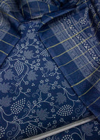 Digital Printed Navy Blue Cotton 3-Piece Unstitched Suit by Bin Saeed, photo 2