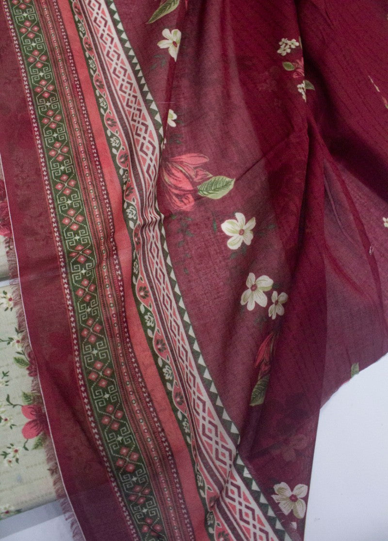 Digital Printed Ivory Cotton 3-Piece Unstitched Suit by Bin Saeed, photo 3