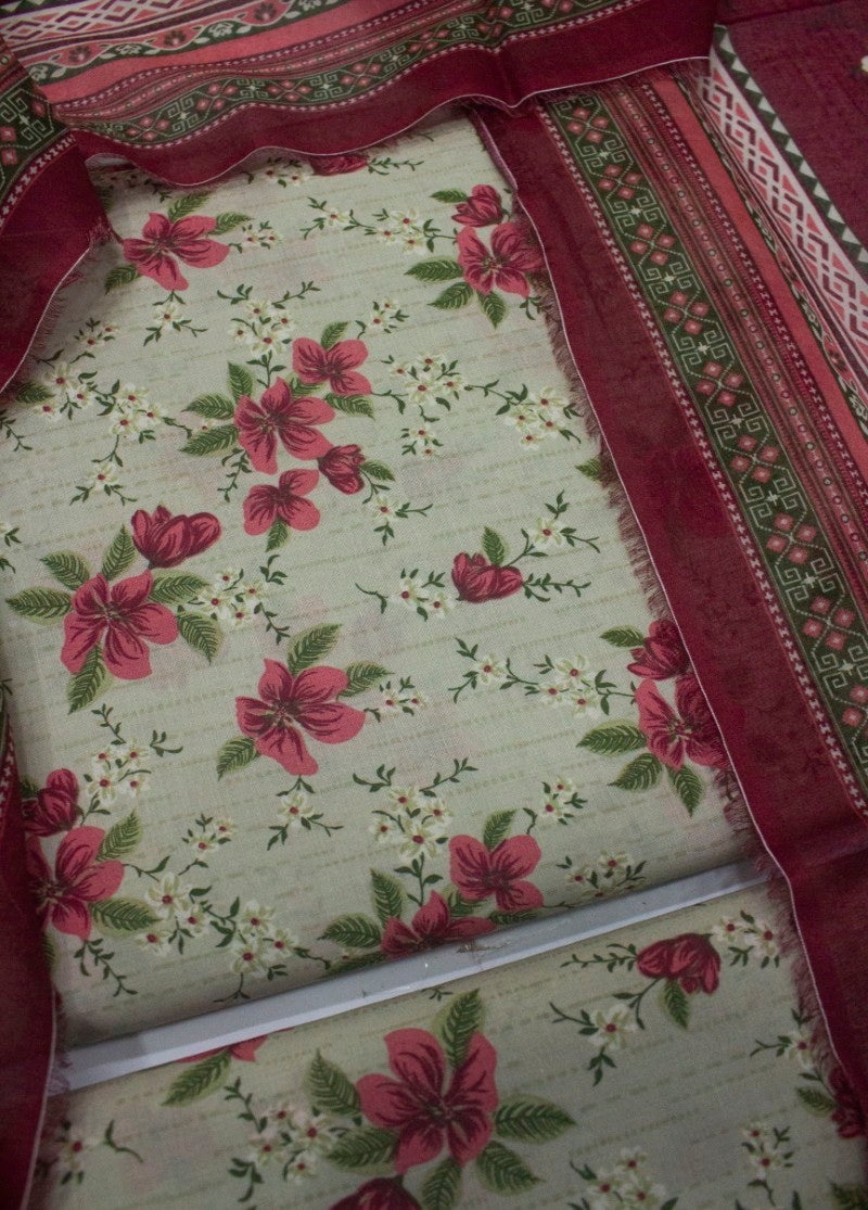 Digital Printed Ivory Cotton 3-Piece Unstitched Suit by Bin Saeed, photo 2