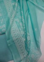 Digital Printed Turquoise Cotton 3-Piece Unstitched Suit by Bin Saeed, photo 3