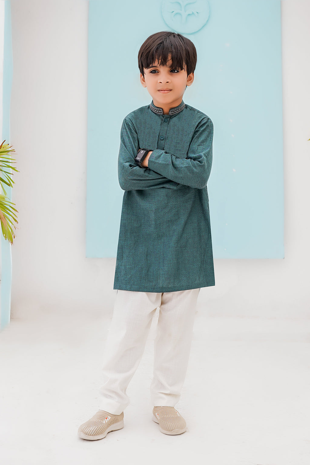 Green Self Kids Kurta by Al Deebaj, photo 3