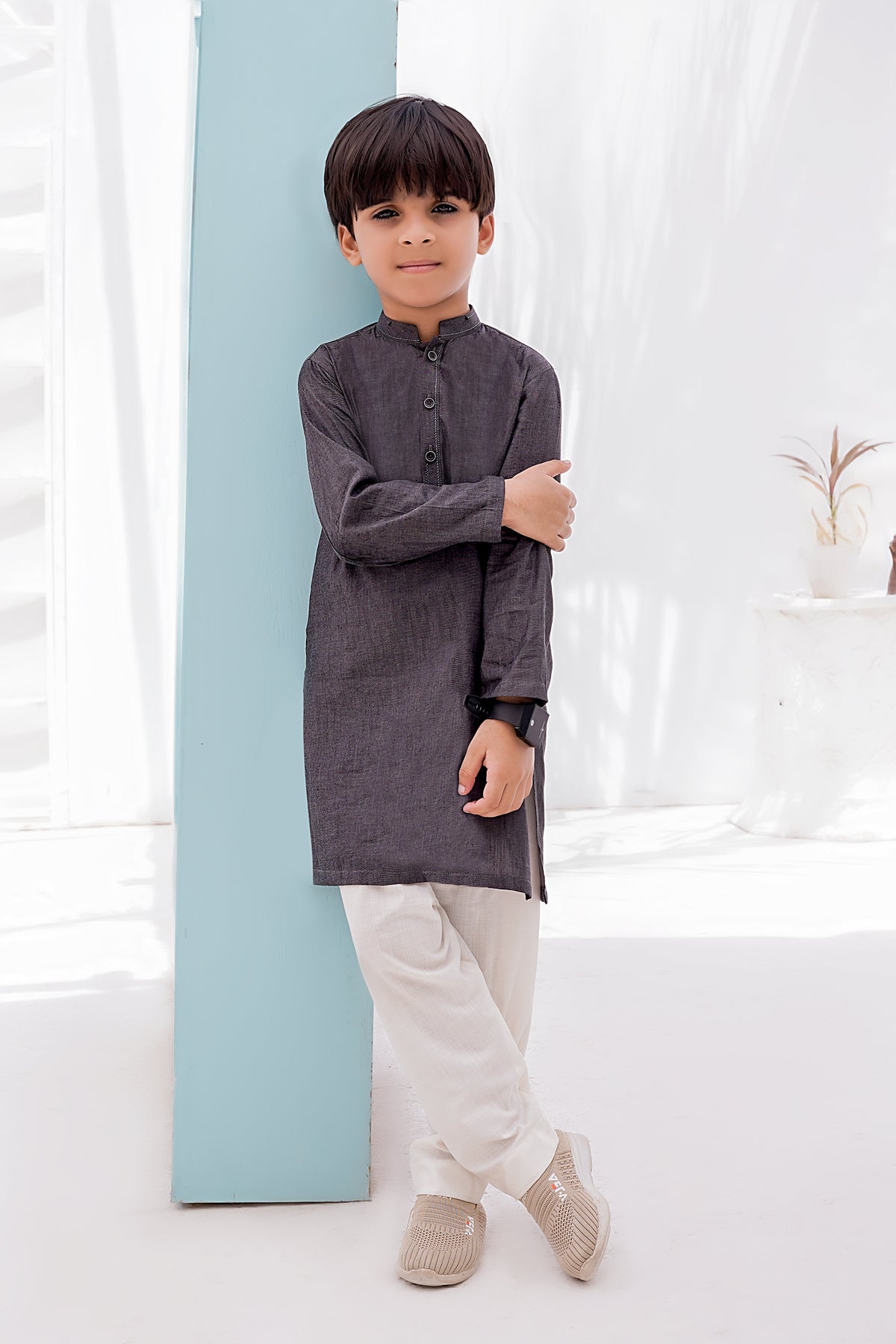 Grey Shamray Kids Kurta by Al Deebaj, photo 2
