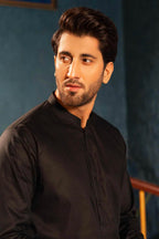 Black Cotton Kameez Shalwar by Al Deebaj, photo 2
