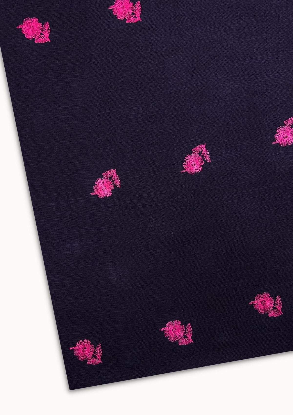 Embroidered Khaddar – Navy (EKCW1023), embroidered khaddar fabric by the meter
