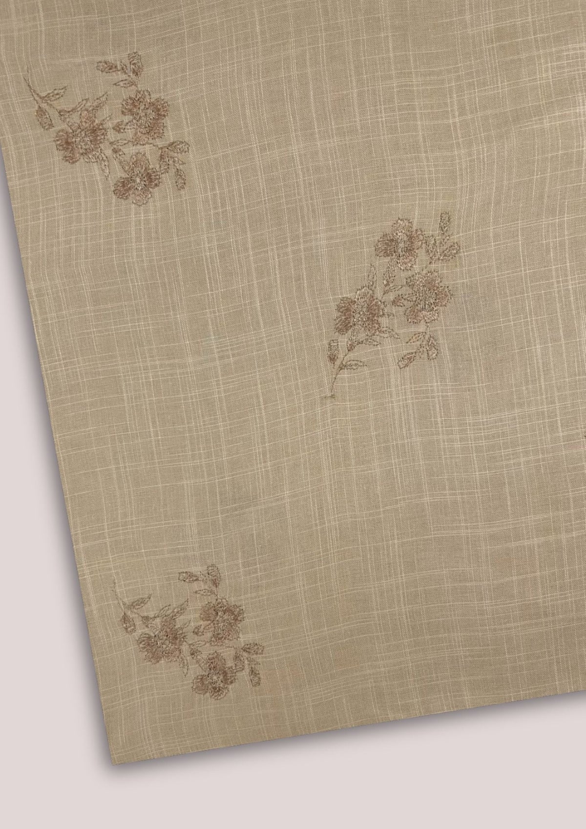 Embroidered Khaddar – Skin, embroidered khaddar fabric by the meter