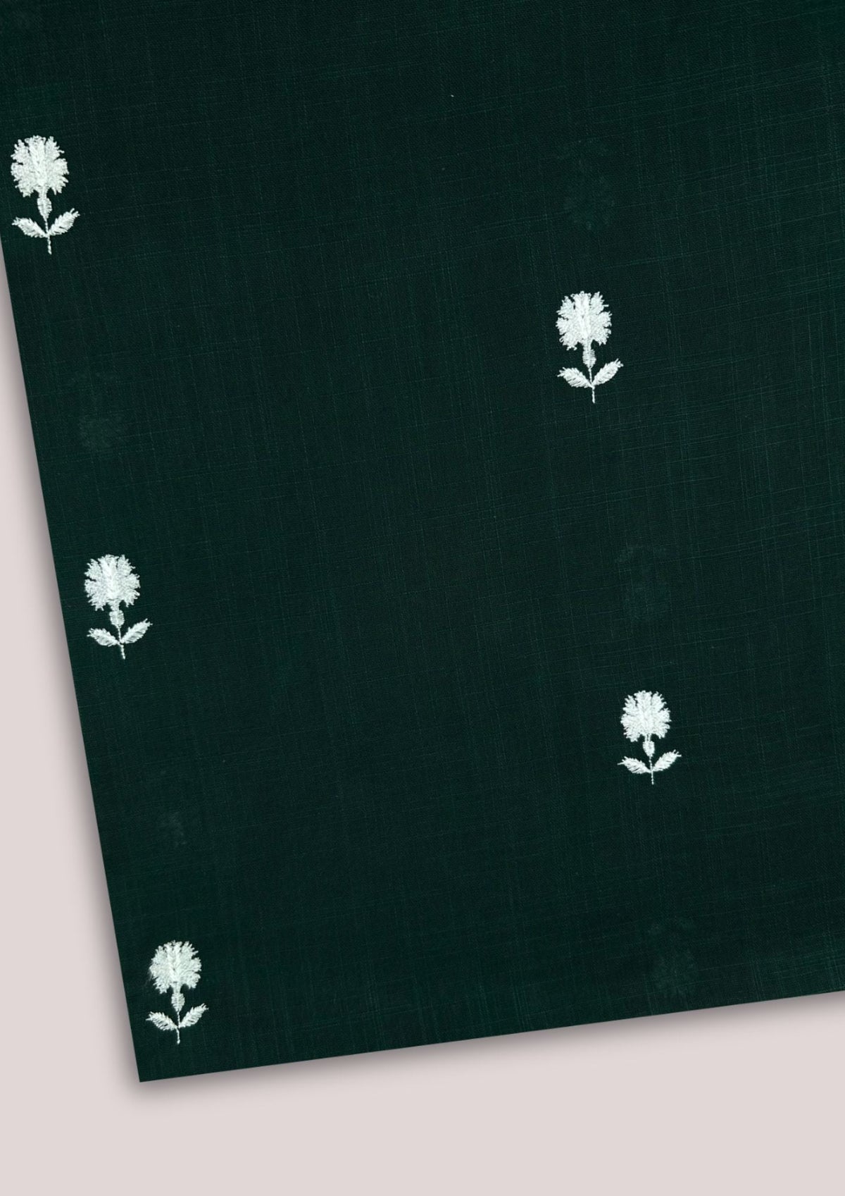 Embroidered Khaddar – Bottle Green (EK-W24-0025), embroidered khaddar fabric by the meter