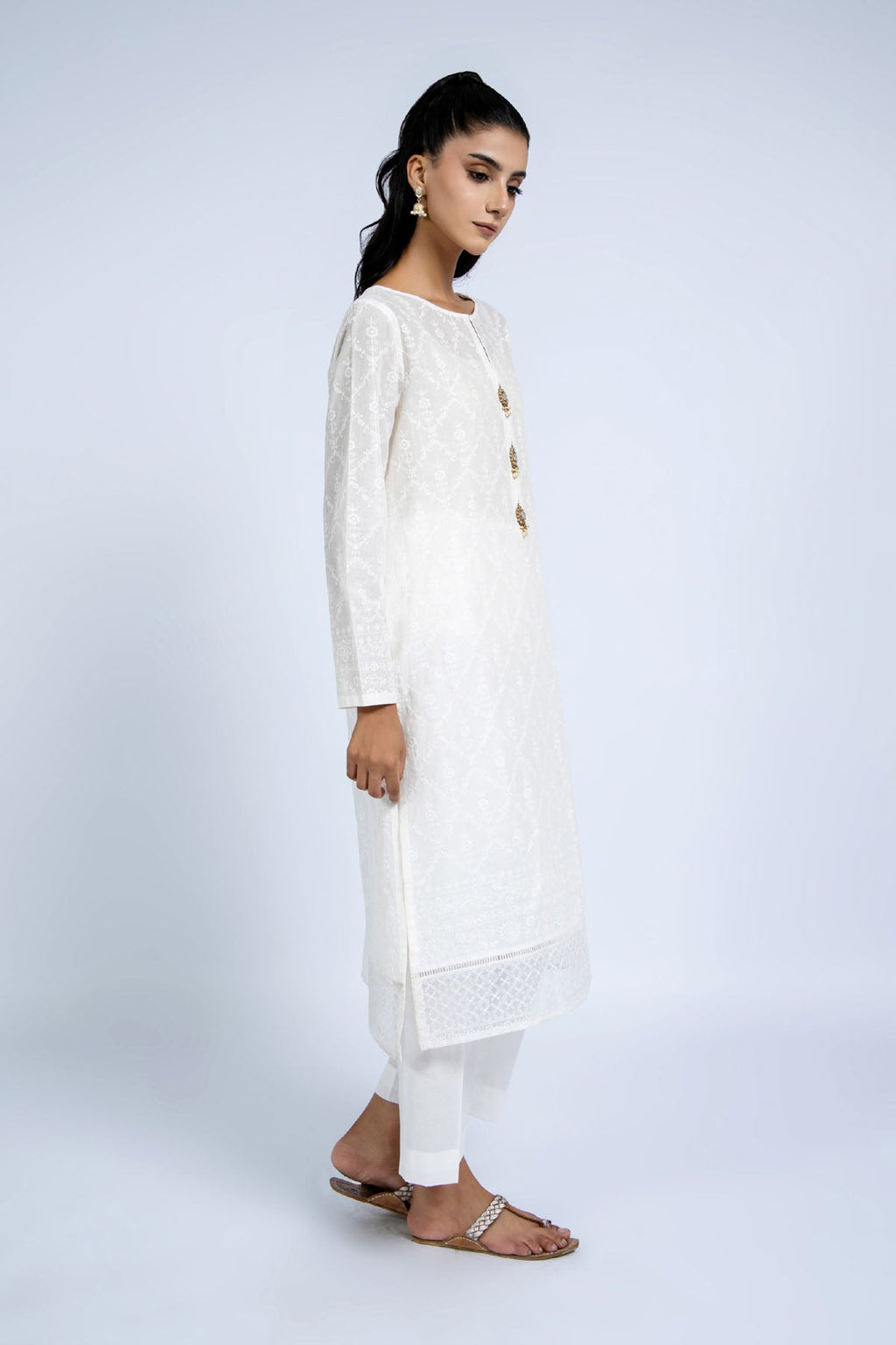 Embroidered White Lawn 2-Piece Unstitched Suit by The Fabric Store, photo 2