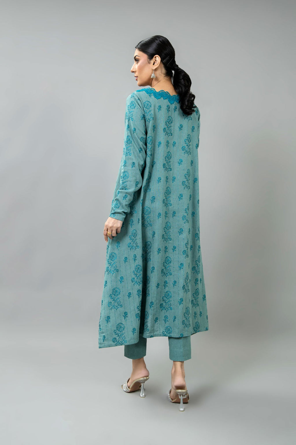 Embroidered Green Cotton Karandi 2-Piece Unstitched Suit by The Fabric Store, photo 2