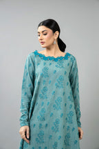 Embroidered Green Cotton Karandi 2-Piece Unstitched Suit by The Fabric Store, photo 4