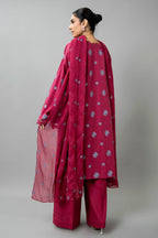 Embroidered Pink Slub Khaddar 3-Piece Unstitched Suit by The Fabric Store, photo 2
