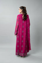 Embroidered & Embellished Pink Chiffon 3-Piece Unstitched Suit by The Fabric Store, photo 2