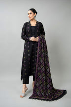 Embroidered Black Karandi Lawn Shawl by The Fabric Store, photo 4