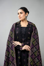 Embroidered Black Karandi Lawn Shawl by The Fabric Store, photo 2