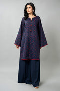 Embroidered Blue Cotton Karandi 2-Piece Unstitched Suit by The Fabric Store