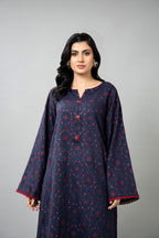 Embroidered Blue Cotton Karandi 2-Piece Unstitched Suit by The Fabric Store, photo 2