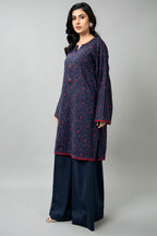 Embroidered Blue Cotton Karandi 2-Piece Unstitched Suit by The Fabric Store, photo 3