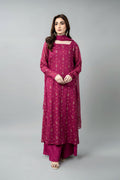 Embroidered & Embellished Pink Chiffon 3-Piece Unstitched Suit by The Fabric Store