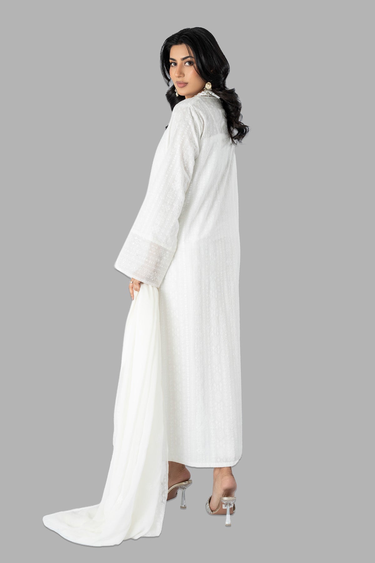 Embroidered & Embellished White Lawn 3-Piece Unstitched Suit by The Fabric Store, photo 2