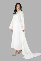 Embroidered & Embellished White Lawn 3-Piece Unstitched Suit by The Fabric Store, photo 4