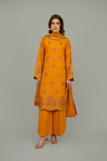 Embroidered Mustard Lawn 3-Piece Unstitched Suit by The Fabric Store