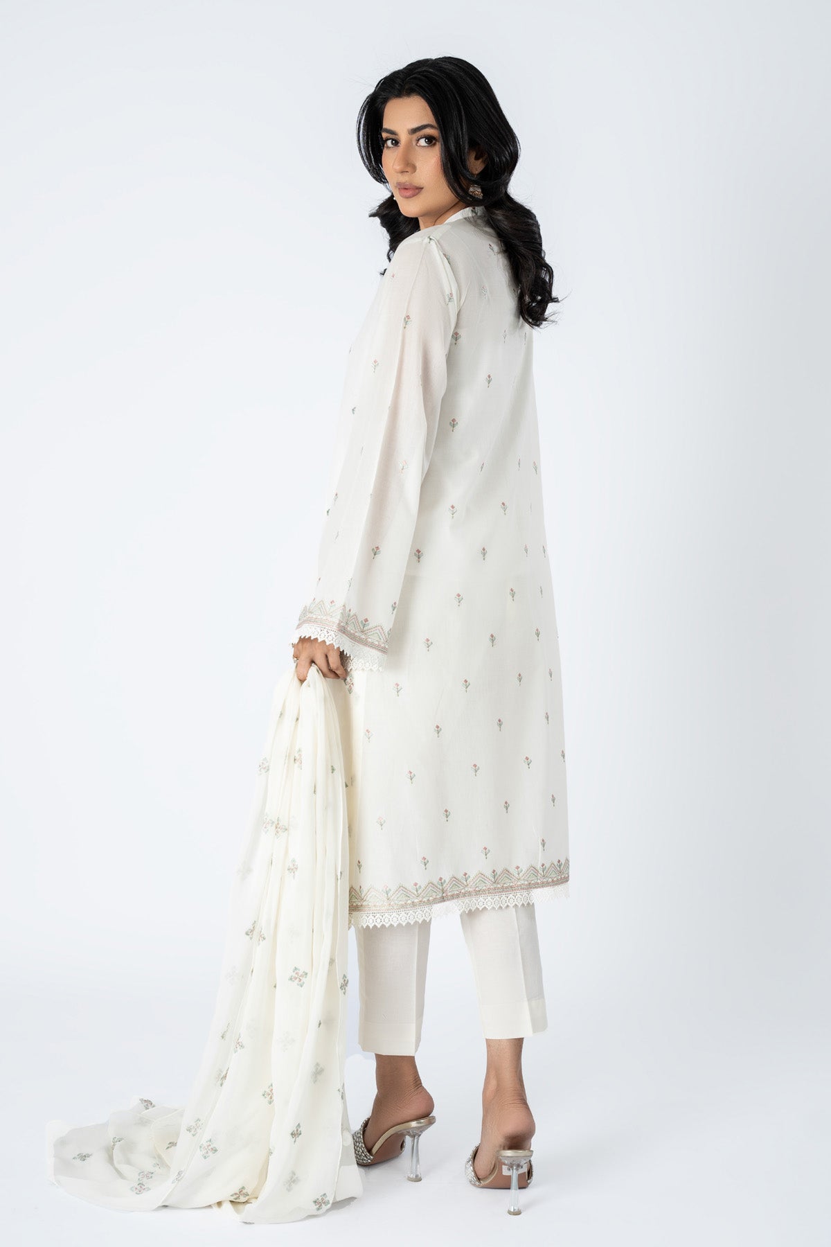 Embroidered White Lawn 3-Piece Unstitched Suit by The Fabric Store, photo 2