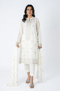 Embroidered White Lawn 3-Piece Unstitched Suit by The Fabric Store
