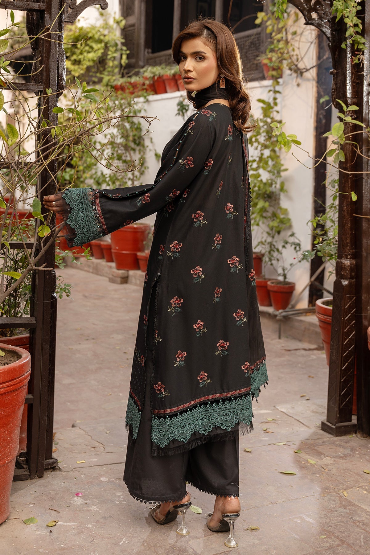 Embroidered Black Lawn 3-Piece Unstitched Suit by The Fabric Store, photo 2