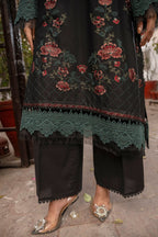 Embroidered Black Lawn 3-Piece Unstitched Suit by The Fabric Store, photo 6