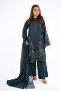 Embroidered Teal Lawn 3-Piece Unstitched Suit by The Fabric Store