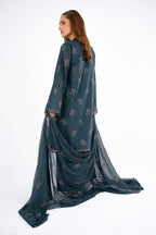 Embroidered Teal Lawn 3-Piece Unstitched Suit by The Fabric Store, photo 2