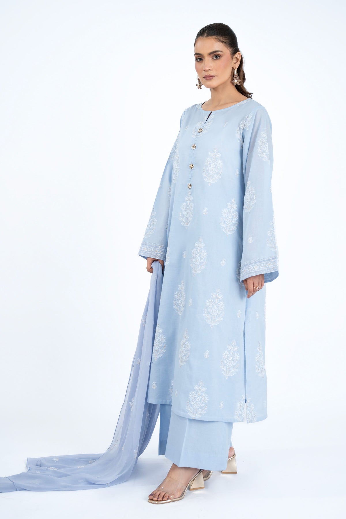 Embroidered & Embellished Purple Lawn 3-Piece Unstitched Suit by The Fabric Store, photo 4
