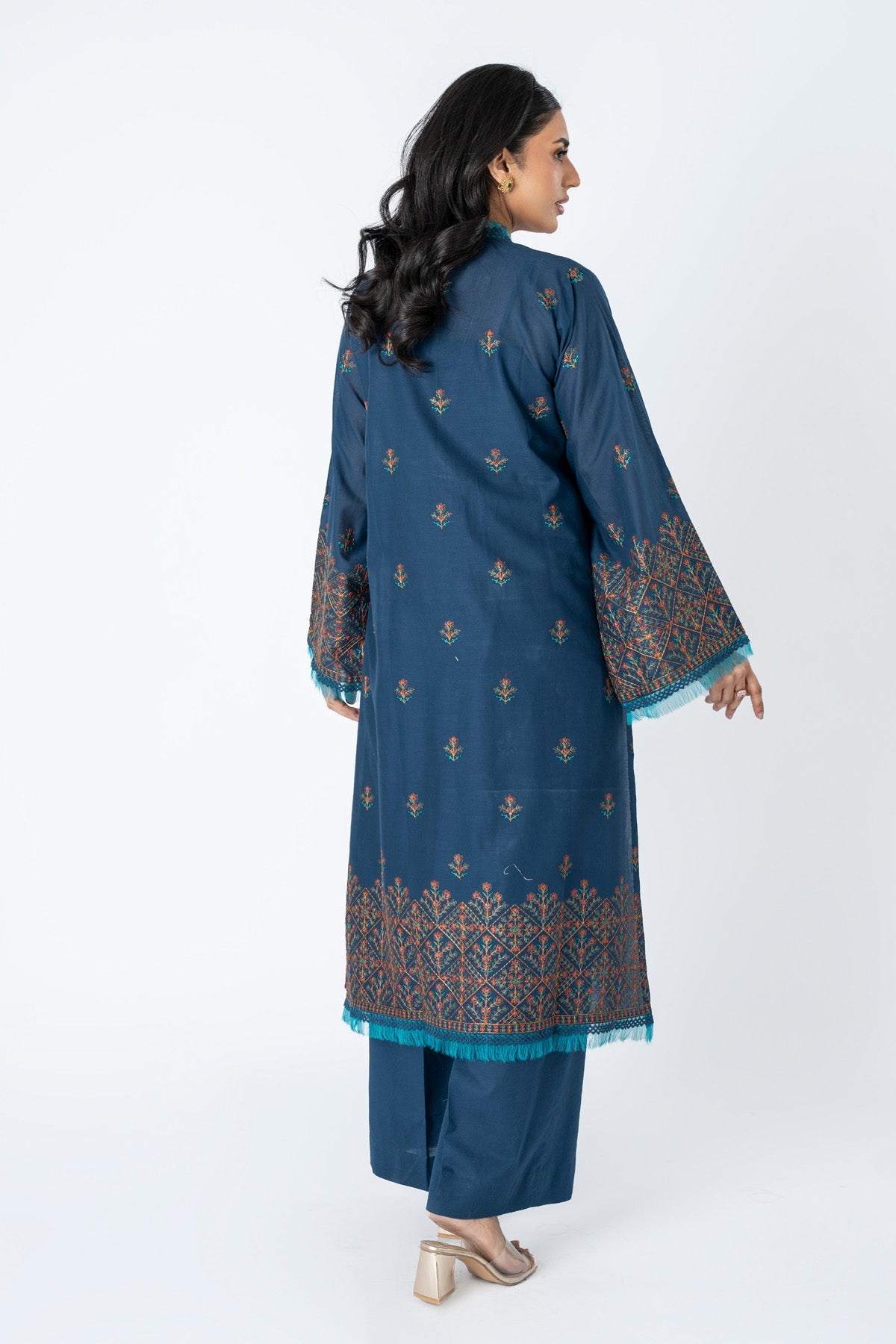 Embroidered Navy Blue Lawn 2-Piece Unstitched Suit by The Fabric Store, photo 2