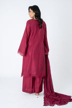 Embroidered Maroon Lawn 3-Piece Unstitched Suit by The Fabric Store, photo 2