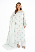 Embroidered Ice Blue Lawn 3-Piece Unstitched Suit by The Fabric Store