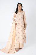 Embroidered Peach Lawn 3-Piece Unstitched Suit by The Fabric Store