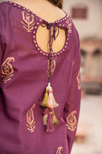 Embroidered Purple Lawn 2-Piece Unstitched Suit by The Fabric Store, photo 7