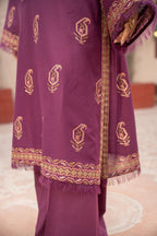 Embroidered Purple Lawn 2-Piece Unstitched Suit by The Fabric Store, photo 6