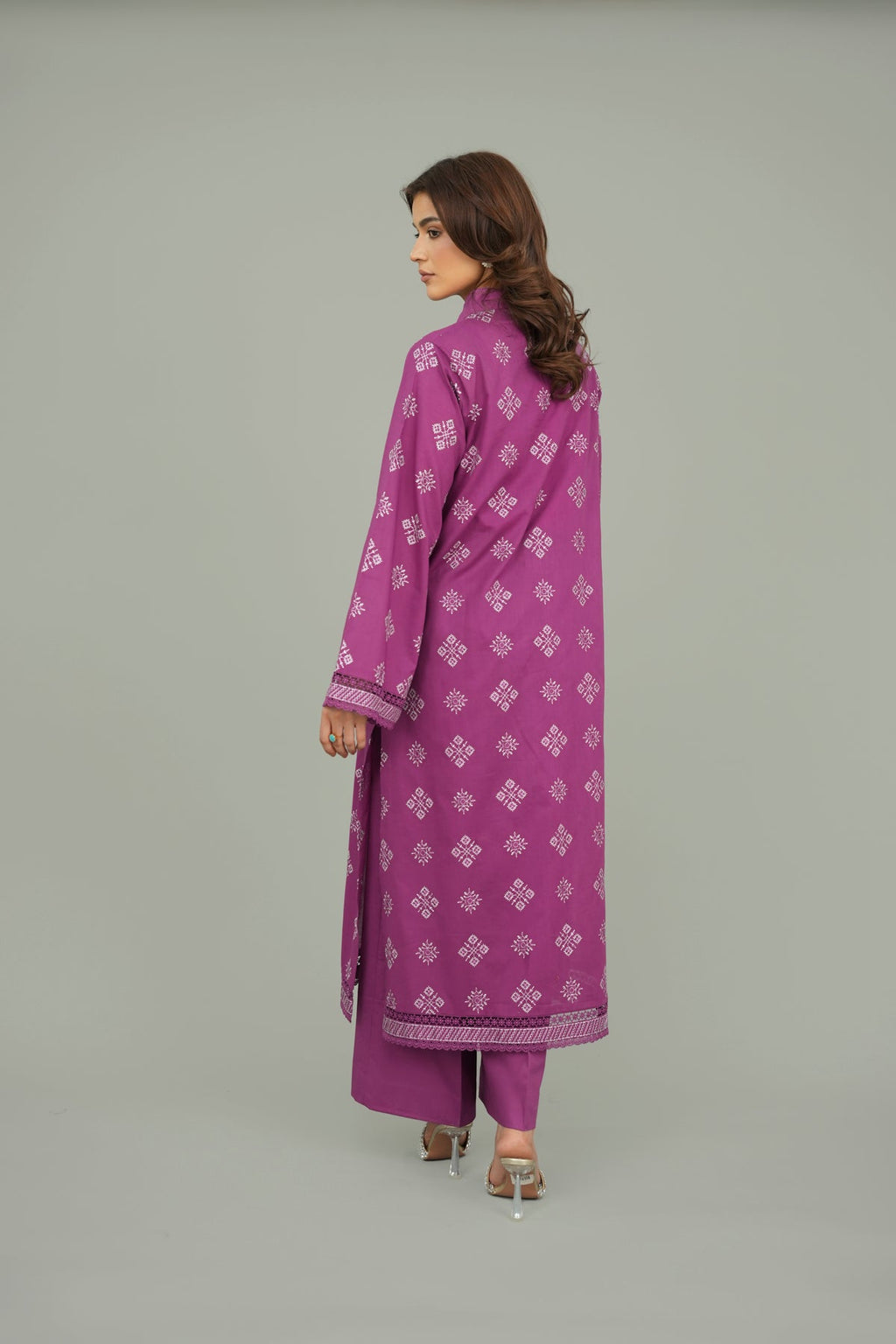 Embroidered Purple Lawn 2-Piece Unstitched Suit by The Fabric Store, photo 3