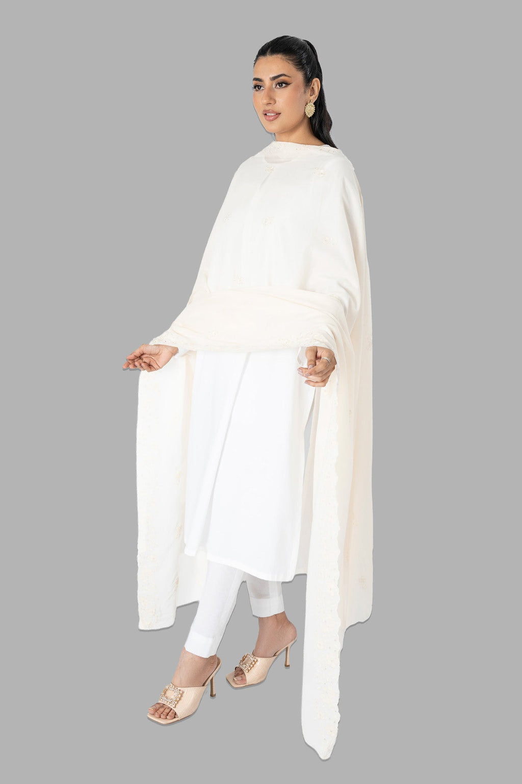 Embroidered Skin Lawn Shawl by The Fabric Store