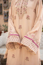 Embroidered & Embellished Beige Chiffon 3-Piece Unstitched Suit by The Fabric Store, photo 8