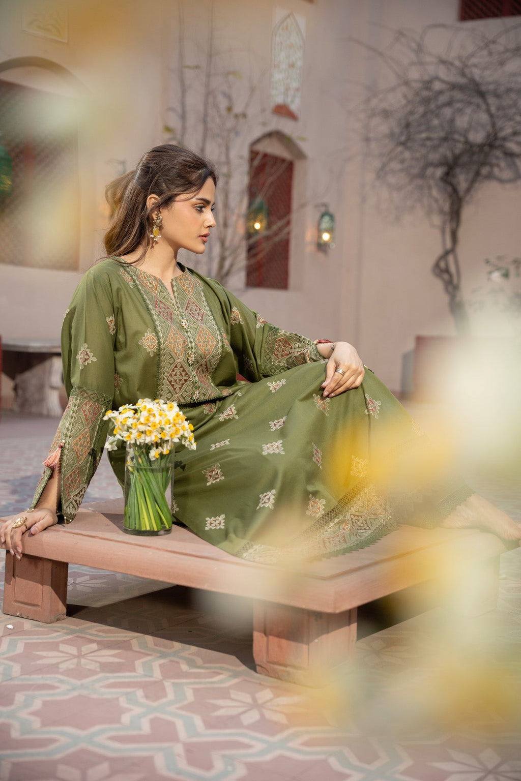 Embroidered Green Lawn 2-Piece Unstitched Suit by The Fabric Store, photo 5