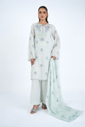 Embroidered Ice Blue Lawn 3-Piece Unstitched Suit by The Fabric Store